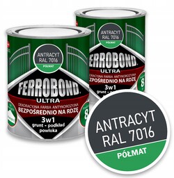 Farba do Metalu na Rdzę Antracyt Półmat RAL7016