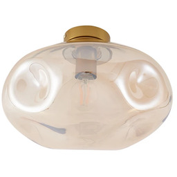 Lampa Sufitowa Lindby, Lelia, ściemnialny, beżowy, jadalnia, szkło,