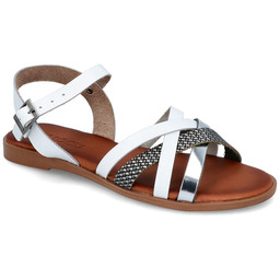 Wygodne sandały ze skóry - POTOCKI 24-64008WH BIAŁE