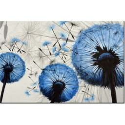 100 70cm Obraz płótno Niebieskie dmuchawce płótno rama