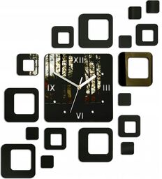 Zegar na ścianę nowoczesny naklejany ozdobne elementy cichy