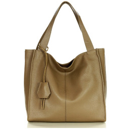 Shopperka skórzana MARCO MAZZINI beżowy taupe s139o