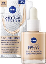 Nivea Hyaluron Cellular Filler, 3w1 Serum-podkład, Kolor Naturalny,
