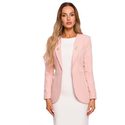 Elegancki Żakiet z Ozdobnymi Guzikami - Pudrowy