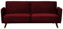 Beliani Sofa kanapa rozkładana welur czerwona