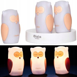 Olala Boutique Zestaw 3 lampek nocnych Led Sowy