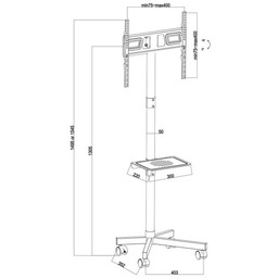 MACLEAN PROFESJONALNY,32-55", NA KÓŁKACH, MAX. VESA 400X400, MAX.