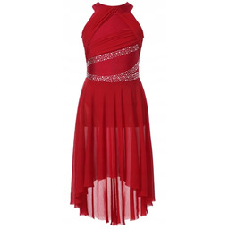 Sukienka Taniec Liryczny Współczesny Balet Body Kostium Czerwony