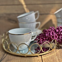 Zestaw kawowy komplet filiżanek 6/12 Złoty Pasek City