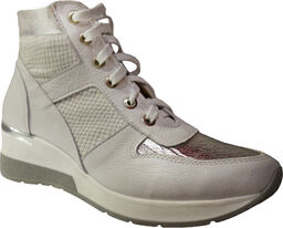 Skórzane buty sportowe białe-srebro 37