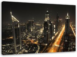Obraz na płótnie, Panorama Dubaju nocą 60x40