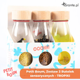 Petit Boum, Zestaw 3 Butelek sensorycznych - TROPIKI