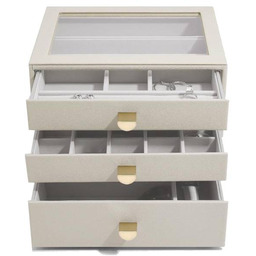 Stackers Pudełko na biżuterię z szufladami (beżowe) Classic