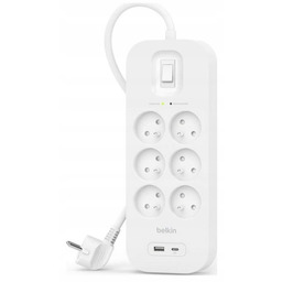 Belkin 2M, 6-portowa listwa 1xUSB-A 1xUSB-C 650J