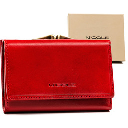 Portfel damski skórzany Nicole na zatrzask pojemna portmonetka