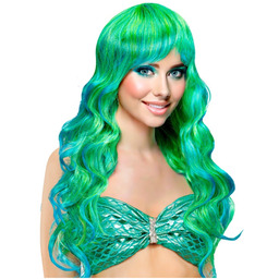 Peruka turkusowa - seledynowa syrenka