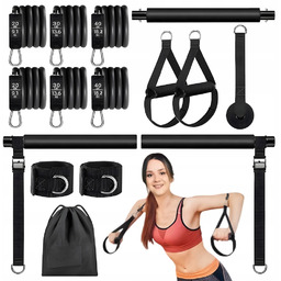 Kij Drążek Treningowy Do Pilatesu Z Gumami Oporowymi