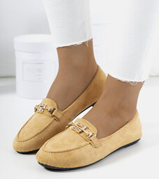 Beżowe mokasyny z klamrą Cardoso -37