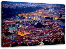 Obraz na płótnie, Praga miasto noc architektura 60x40
