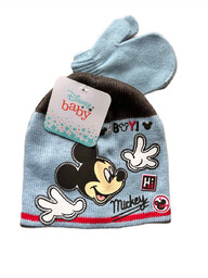Komplet czapka rękawiczki Disney Myszka Mickey zimowa jesienna
