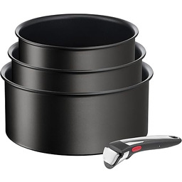Tefal Eco Resist On Zestaw Garnków, Czarny, 4