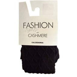 CALZEDONIA Rajstopy damskie czarne MODAL KASZMIR wzorzyste kaszmirowe