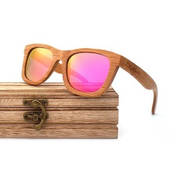 Drewniane okulary przeciwsłoneczne Niwatch Lupus Pink