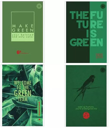 Blok notatnik A5/80K kratka Think Green (4szt) -