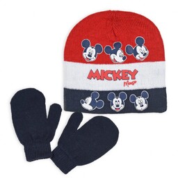 Komplet czapka rękawiczki Disney Myszka Mickey zimowa jesienna