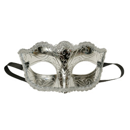 Maska karnawałowa wenecka - srebrna - 1 szt.