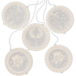 AmeliaHome Dekoracja okienna LED, akrylowa zawieszka, łańcuch świetlny,