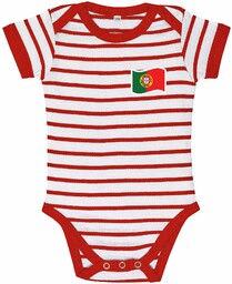Supportershop Portugalia body dziecięce w paski S czerwone