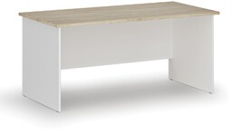 Biurko PRIMO WHITE, 160x80 cm, biały/dąb naturalny