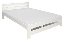 Elior Białe drewniane łóżko z materacem 120x200 -