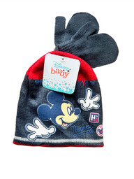 Komplet czapka rękawiczki Disney Myszka Mickey zimowa jesienna
