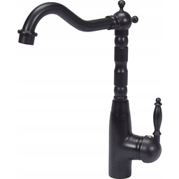 Bateria Kuchenna Czarna Retro Black 1 Kran Stojąca