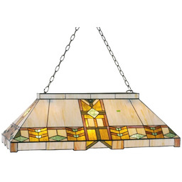 Clayre&Eef Lampa wisząca tiffany EDDART, możliwość ściemniania, multikolor,