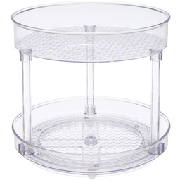 Amazon Basics obrotowa półka, 2-poziomowy przezroczysty organizer