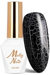 Lakier hybrydowy Molly Nails Crackle Gel black Nr