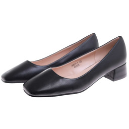 Czarne czółenka na niskim obcasie