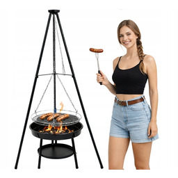 Grill Wiszący Ogrodowy Palenisko na Trójnogu Ruszt 46cm
