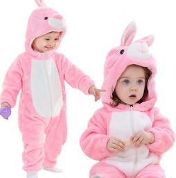 Piżama Onesie Kostium Przebranie Śpiochy Różowy Króliczek 90: