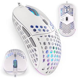 Endorfy Lix Plus Onyx White Mysz Przewodowa Biała