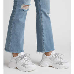 Białe damskie buty sportowe na platformie