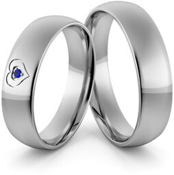 Obrączki ślubne palladowe 5 mm z sercami