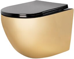 Misa WC podwieszana Carlo Mini Rimless Flat Złoto