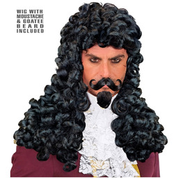 Peruka Kapitana z wąsami i kozią bródką
