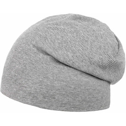 Czapka Beanie Cotton Jersey Stripes by Lipodo, jasnoszary,