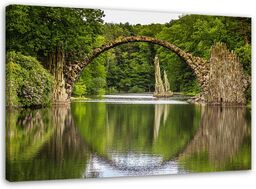 Obraz na płótnie, Most łukowy nad jeziorem 60x40