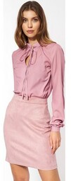 Nubukowa różowa spódnica - SP64